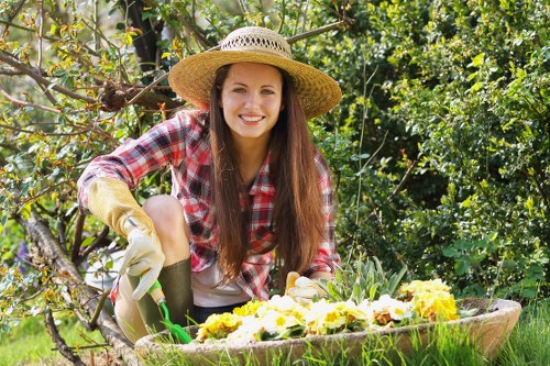 Community garden in Islington with residents gardening together